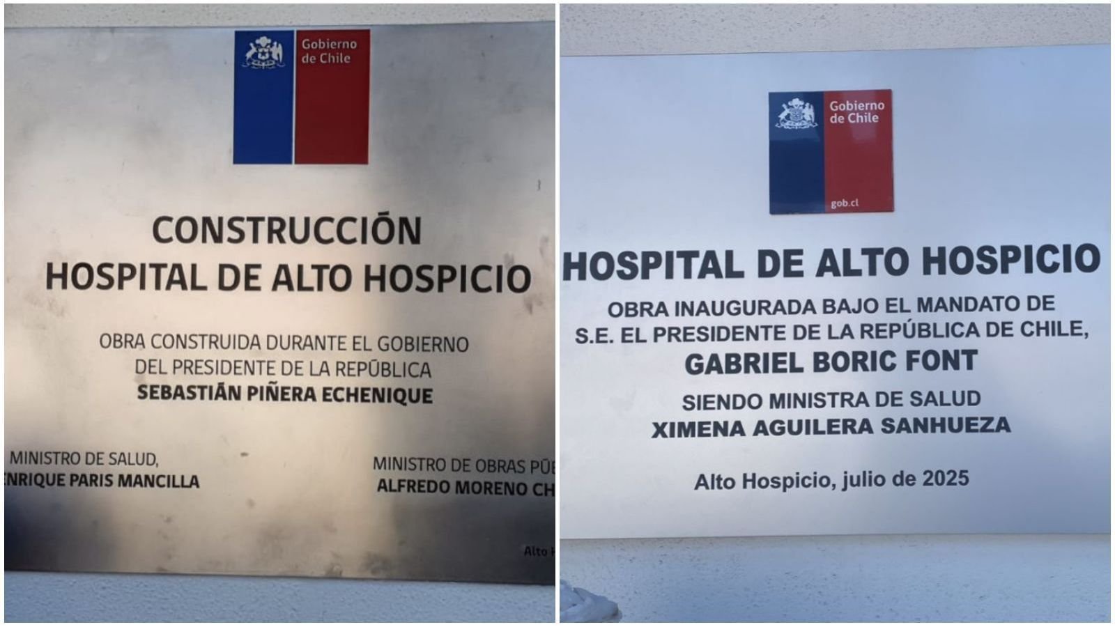 Placa de Sebastián Piñera será reinstalada en Hospital de Alto Hospicio: «Como acto de buena voluntad»